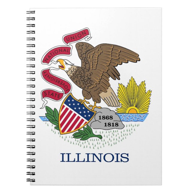 Carnet avec le drapeau de l'Illinois State (Devant)