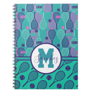 Carnet Avec le nom Minty et des raquettes de tennis viole