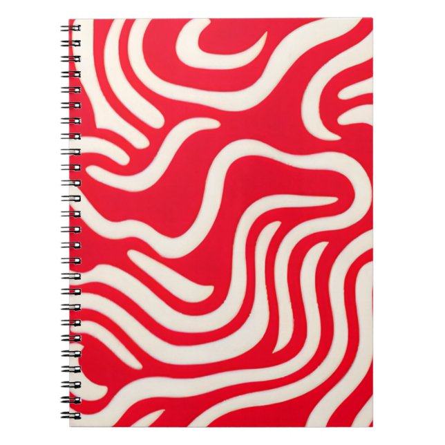 Carnet avec Motif Abstrait rouge et blanc (Devant)