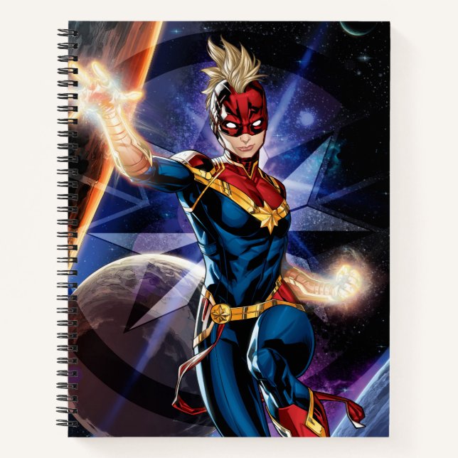 Carnet Avengers | Captain Marvel volant dans l'espace (Devant)