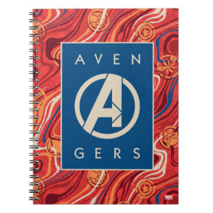 Carnet Avengers   Logo Avengers Peint en Marbre Rouge