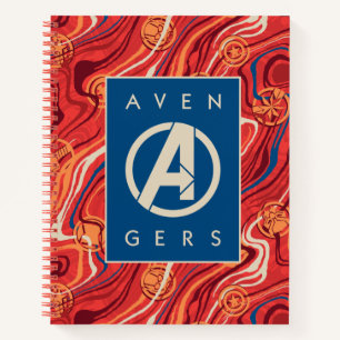 Carnet Avengers   Logo Avengers Peint en Marbre Rouge