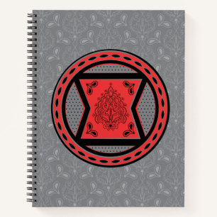 Carnet Avengers   Rouge & Noir Paisley Logo Black Widow