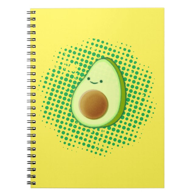Carnet Avocat Cartoon Cute Sur Vortex Dérangé (Devant)
