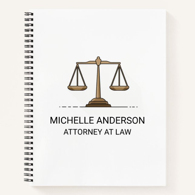Carnet Avocat professionnel Procureur noir et blanc (Devant)
