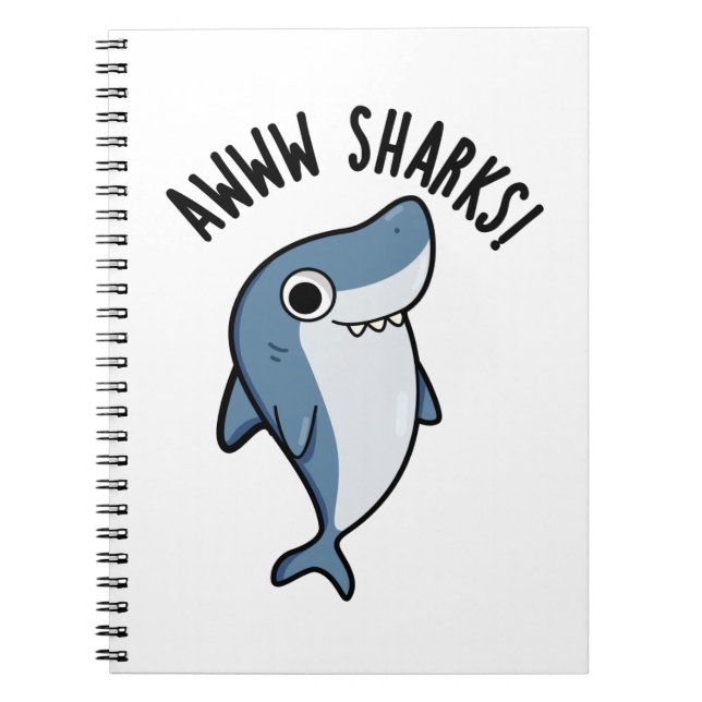 Carnet Awww Sharks Cute Animal Pun (Devant)