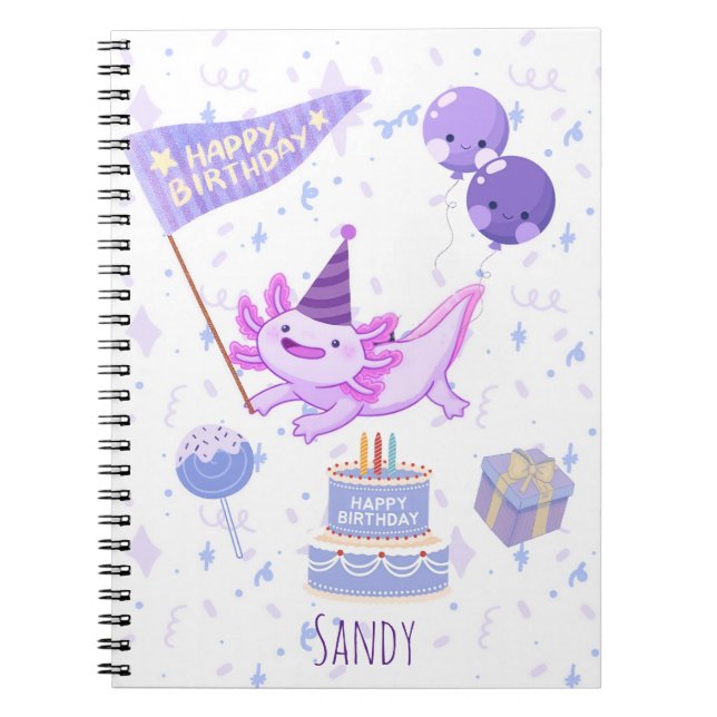 Carnet Axolotl birthday (Devant)