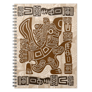 Carnet Aztec Eagle Guerrier Tribal Art antique