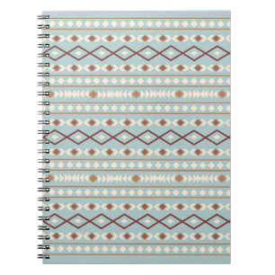 Carnet Aztec Formes Motif Rusts Crème Turquoise-Bleu