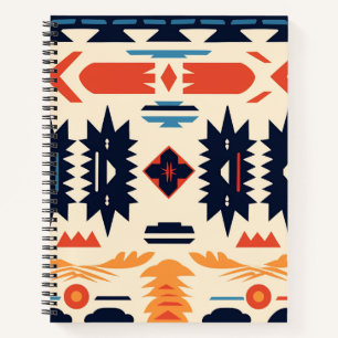 Carnet Aztec géométrique tribal boho du Sud-Ouest