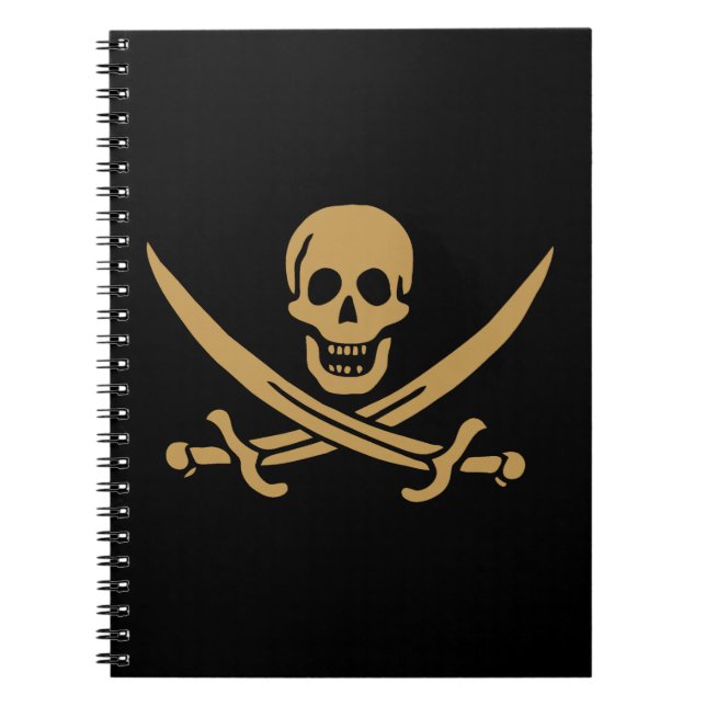 Carnet Aztec Gold Crâne et cutlass Pirate Calico Jack (Devant)