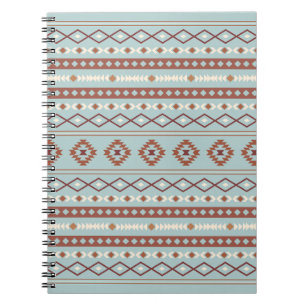 Carnet Aztec Mixte Motif Motif Rusts Crème Bleu