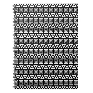 Carnet Aztec Triangles+Motif Carré blanc sur noir