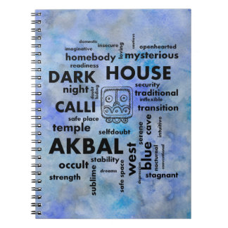 Carnet aztèque maya d'Akbal Calli de nuage de mot