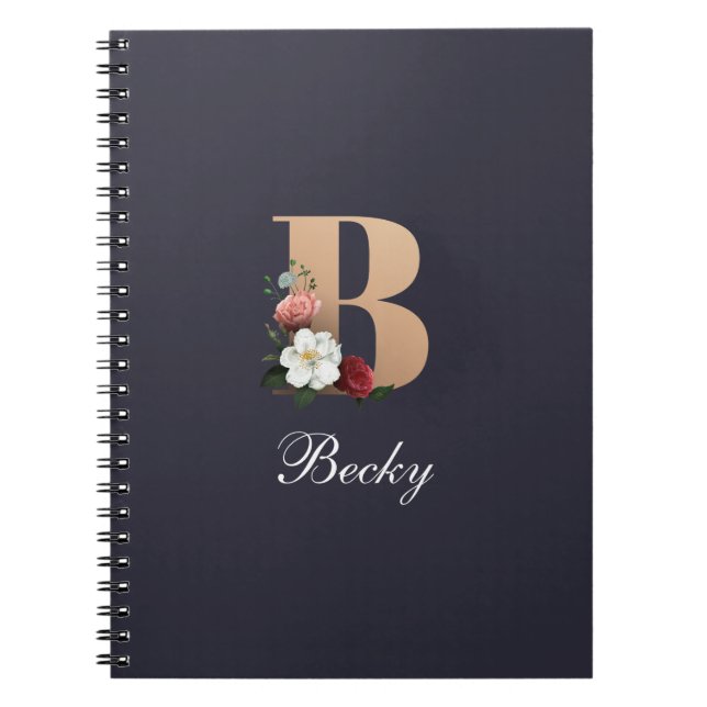 Carnet B monogramme élégant modèle (Devant)