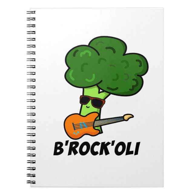 Carnet B-Rock-Oli Funny Rocker Broccoli Pun (Devant)