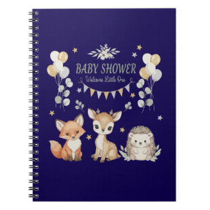 Carnet Baby Shower Animaux Mignons de la Forêt Renard,