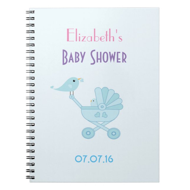 Carnet Baby shower Bébé et maman Bluebirds (Devant)