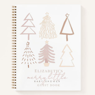 Carnet Baby shower Boho Pink Christmas Trees