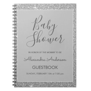 Carnet Baby shower de Parties scintillant Silver Sparkle 