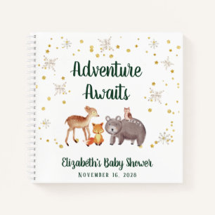 Carnet Baby shower d'hiver sur les animaux des bois