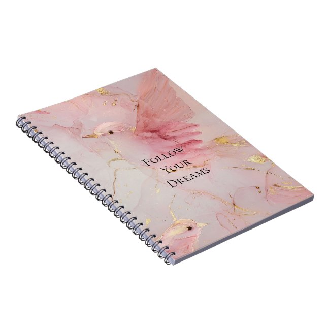 Carnet Baby shower Gold Blush Pink Birds (Côté Droit)