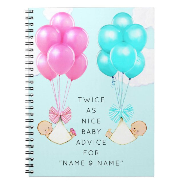 Carnet Baby shower jumeaux (Devant)