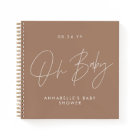 Baby shower script moderne brun naturel invité