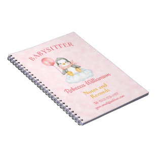 Carnet Babysitter Cute Penguin Notes et enregistrement