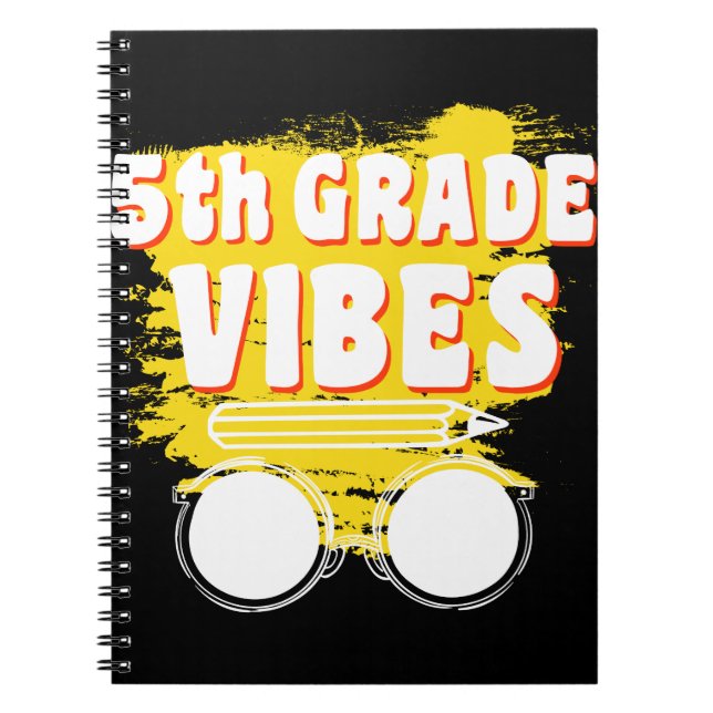 Carnet Back To School 5th Grade Vibes Shirt First Day Kid (Devant)