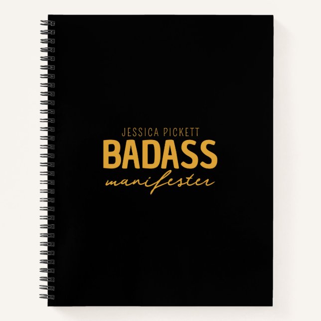 Carnet Badass Manifester Black & Gold, Loi d'attraction (Devant)