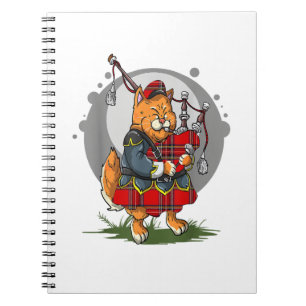 Carnet Bagpipe Chat Jouer Bagpipes Musique écossaise Chat