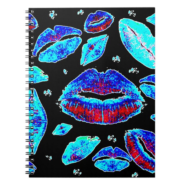 Carnet Baisers partout (bleu) (Devant)