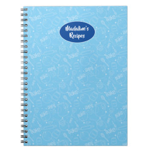 Carnet Baking Utensil Tool Blue Illustration Recipe Book