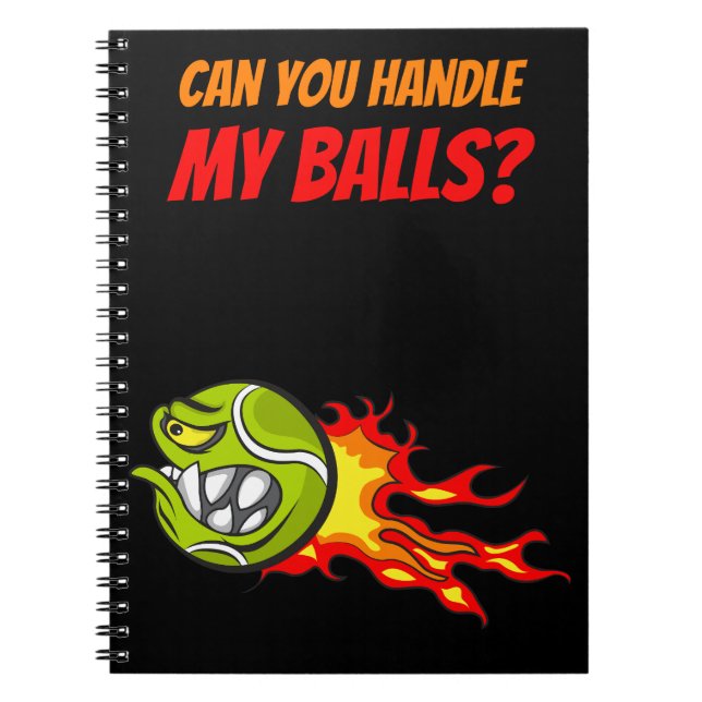 Carnet Bal de tennis volant en flammes avec une citation  (Devant)