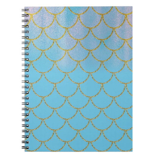 Carnet Balances de sirène de Shimmer bleu et or (Devant)