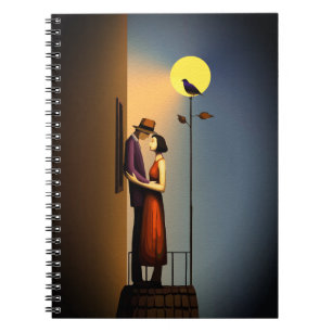 Carnet Balcon Lune Romantique - Vintage Noir Love