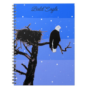 Carnet Bald Eagle en hiver - Art original de la faune