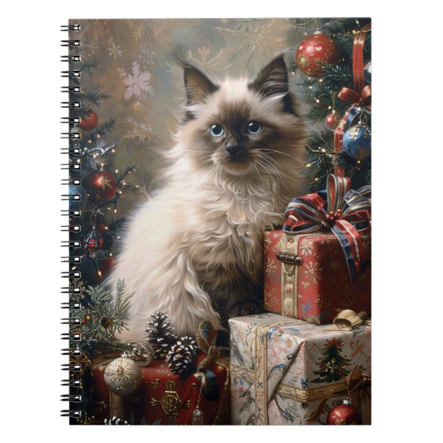 Carnet Balinais Kitten Noël Portrait de chat (Devant)