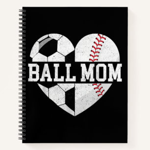 Carnet Ball Maman Chemise Coeur Funny Baseball Soccer Mam