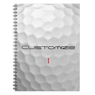 Carnet Balle de golf blanche texturée avec nom et numéro