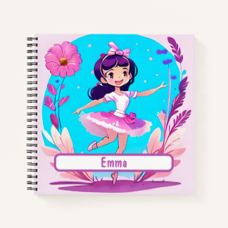 Carnet Ballerina Cute Avec Nametag Personnalisable
