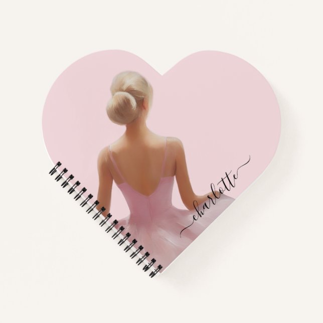 Carnet Ballerina peinte en rose (Devant)