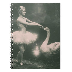 Carnet Ballerine et cygne photographie vintage fausse