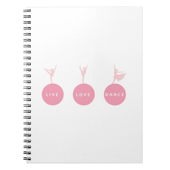 Carnet Ballerines vivantes de danse d'amour - rose - (Devant)