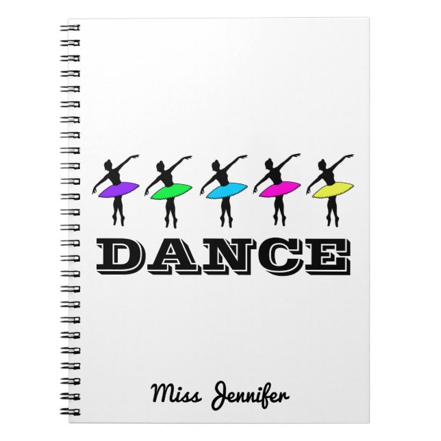 Carnet Ballet Ballerina Cadeau de danse personnalisée ens (Devant)