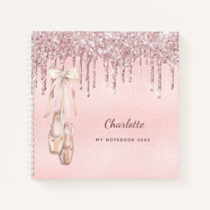 Carnet Ballet danse argent rose rousse parties scintillan