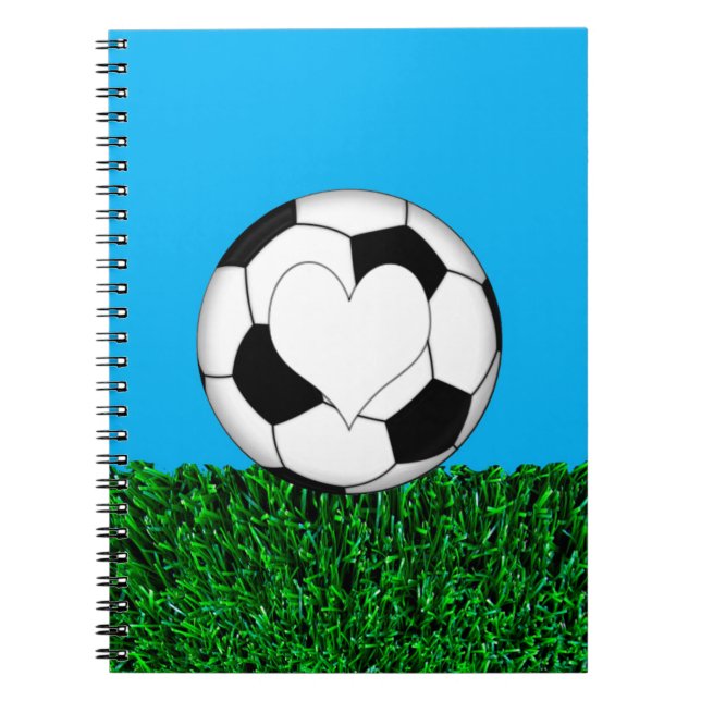 Carnet Ballon de football avec le coeur customizeable (Devant)