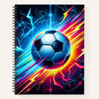 Carnet Ballon de football électrique futuriste éclair