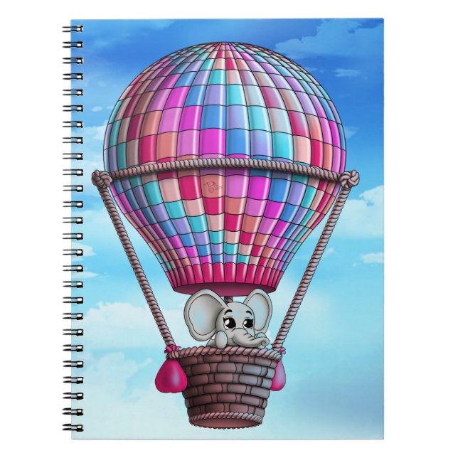 Carnet Ballon éléphant et air chaud (Devant)